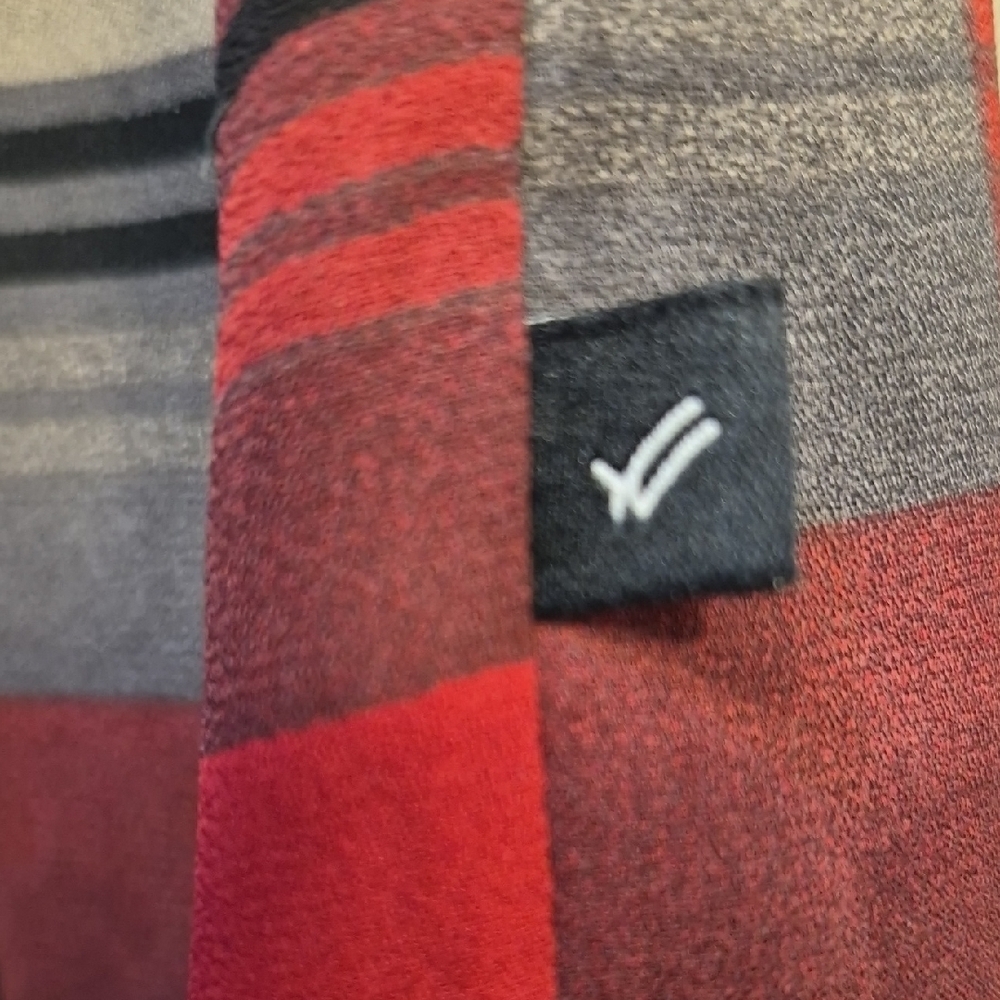 William Rast Red and Gray Plaid Button-Front Tunic - Picture 8 of 10